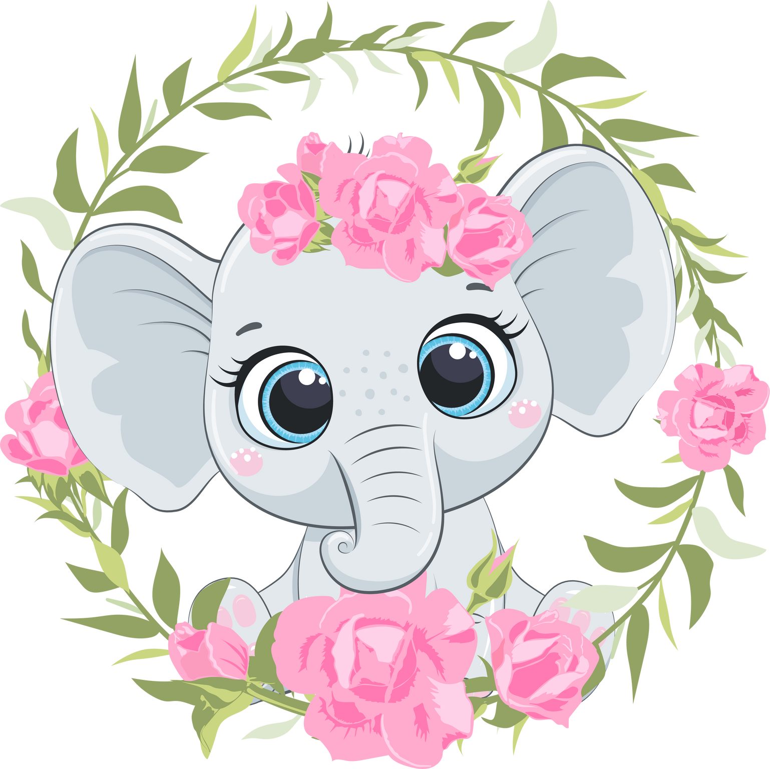Cute elephant girl smiles -4