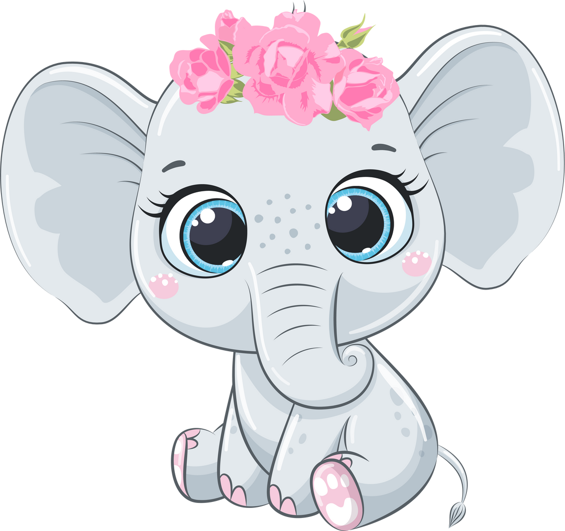 Cute elephant girl smiles -5